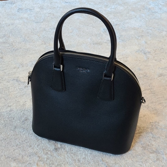 Kate Spade Large Sylvia Dome Satchel Black Leather - Picture 3 of 10